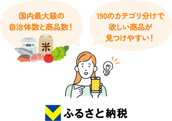 最大級の豊富な商品数・自治体数。しかも探しやすい！